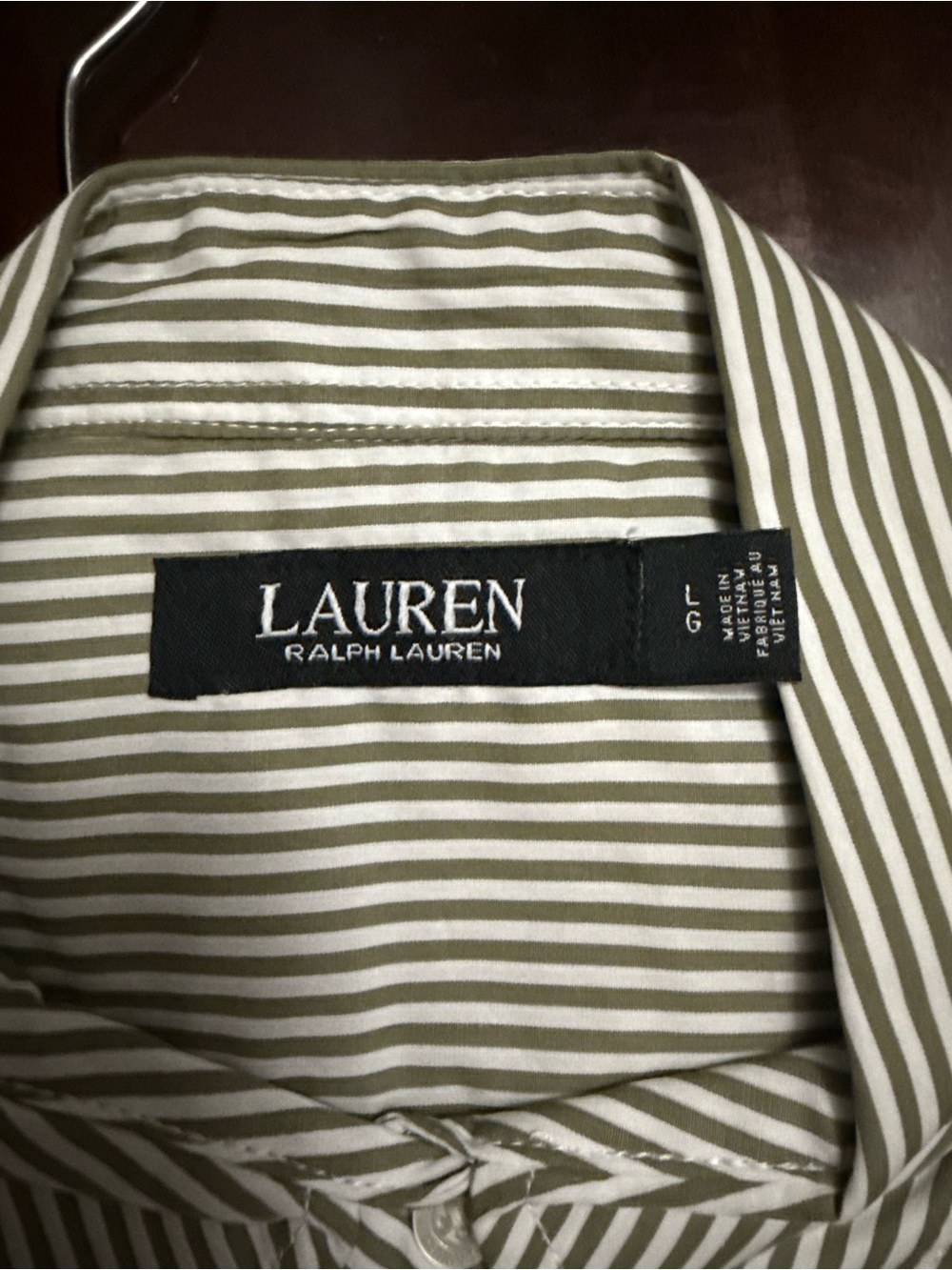 POLO RALPH LAUREN Grayish Green Relaxed Striped Broadcloth Shirt  Size XS, L, XL - Picture 9 of 10